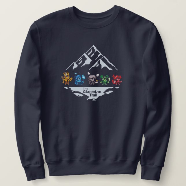 The Glacerian Trail – Blue Sweatshirt (Design Front)