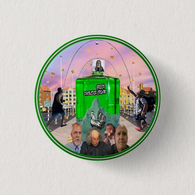 The Glacial Green shoulder cream pin!!! Button (Front)