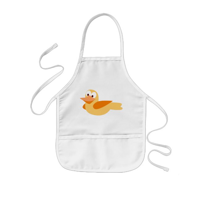 The glad and funny duck flying kids' apron (Front)
