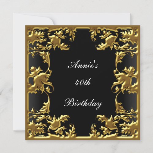 The Glamour Birthday Invitation Elegant Black Gold