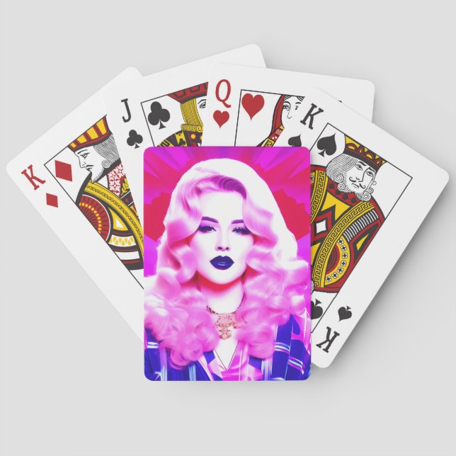 The Glamour Magic of a Blue Blown Kiss Poker Cards (Back)