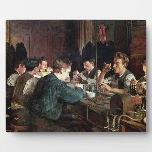 The Glass Blowers 1883 oil on canvas Plaque