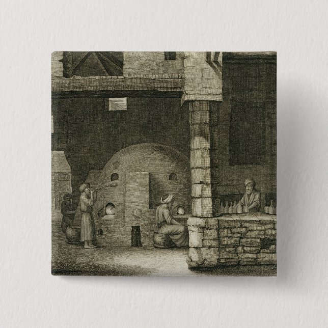 The Glass Bottle Maker, from Volume II Arts and Tr Button (Front)