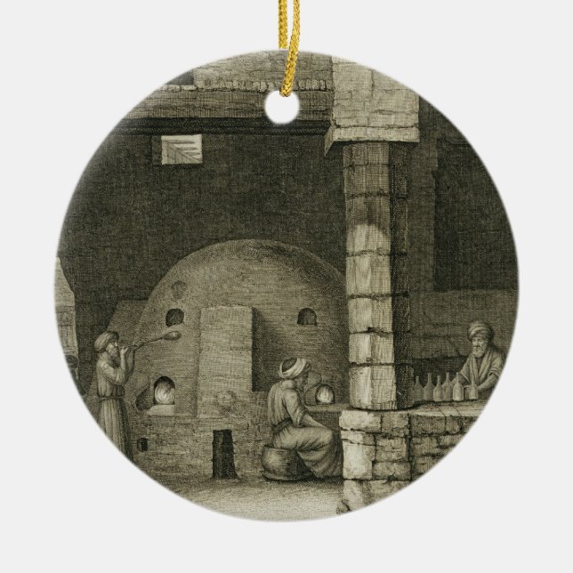 The Glass Bottle Maker, from Volume II Arts and Tr Ceramic Ornament (Front)