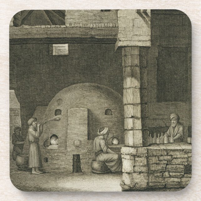 The Glass Bottle Maker, from Volume II Arts and Tr Drink Coaster (Front)