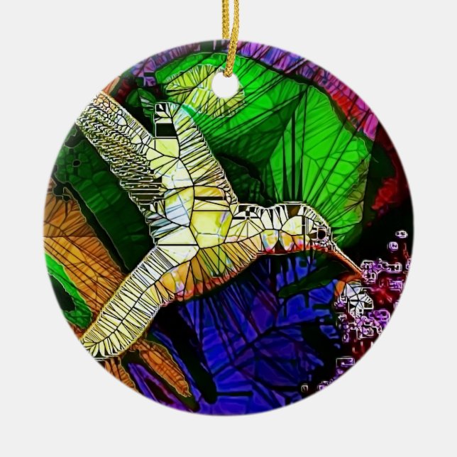 The Glass HummingBird Ceramic Ornament (Front)