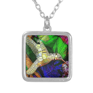 The Glass HummingBird Silver Plated Necklace