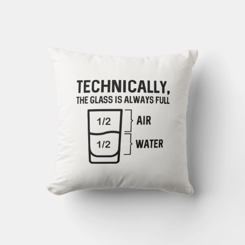 The Glass Is Always Full Throw Pillow