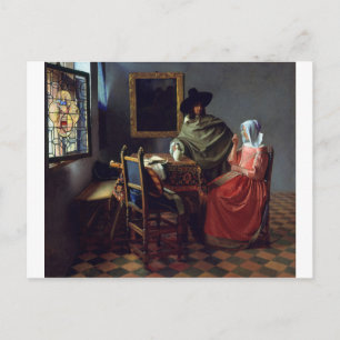 The Glass of Wine by Johannes Vermeer Postcard