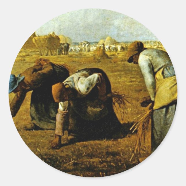 The Gleaners,  By Millet  (Best Quality) Classic Round Sticker (Front)