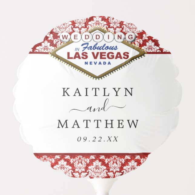The Glitter Damask Las Vegas Wedding Collection Balloon (Front)