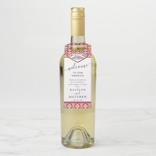 The Glitter Damask Las Vegas Wedding Collection Bottle Hanger Tag