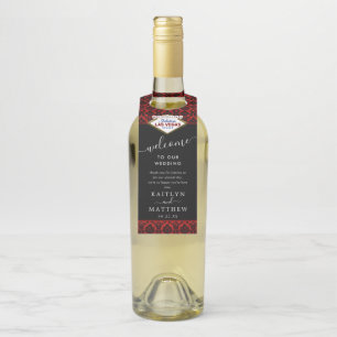 The Glitter Damask Las Vegas Wedding Collection Bottle Hanger Tag