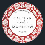 The Glitter Damask Las Vegas Wedding Collection Classic Round Sticker<br><div class="desc">Celebrate in style with these stylish and very trendy wedding stickers. This design is easy to personalize with your special event wording and your guests will be thrilled when they receive these fabulous stickers.</div>