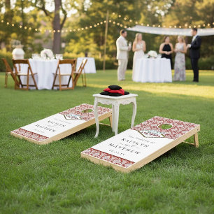 The Glitter Damask Las Vegas Wedding Collection Cornhole Set