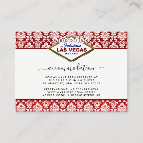 The Glitter Damask Las Vegas Wedding Collection Enclosure Card