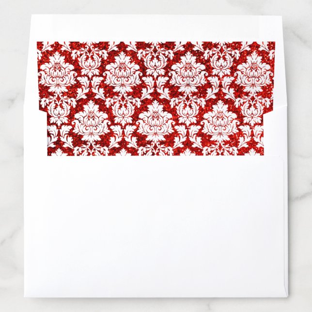 The Glitter Damask Las Vegas Wedding Collection Envelope Liner (In Envelope)