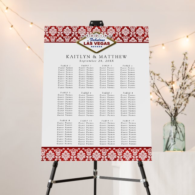 The Glitter Damask Las Vegas Wedding Collection Foam Board (In Situ (Stand))