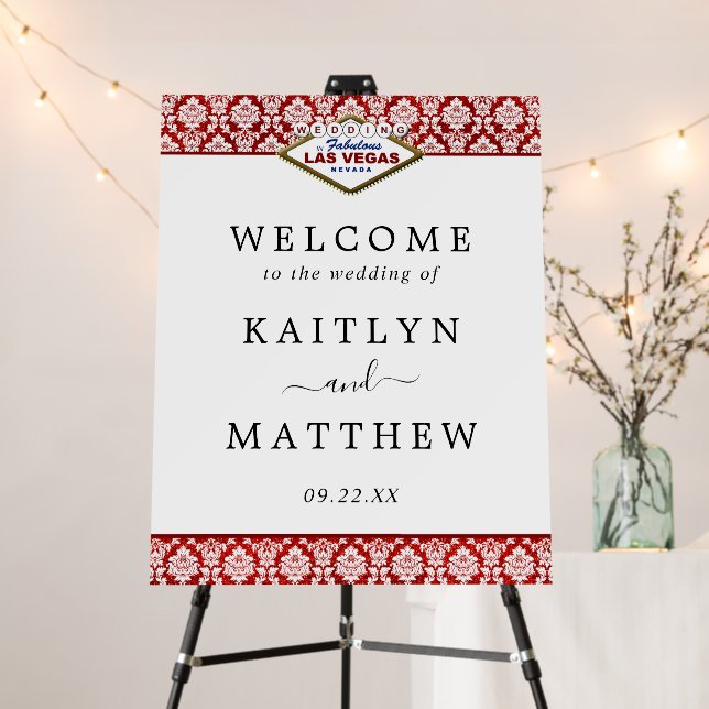 The Glitter Damask Las Vegas Wedding Collection Foam Board (In Situ (Stand))
