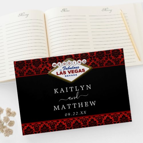 The Glitter Damask Las Vegas Wedding Collection Guest Book