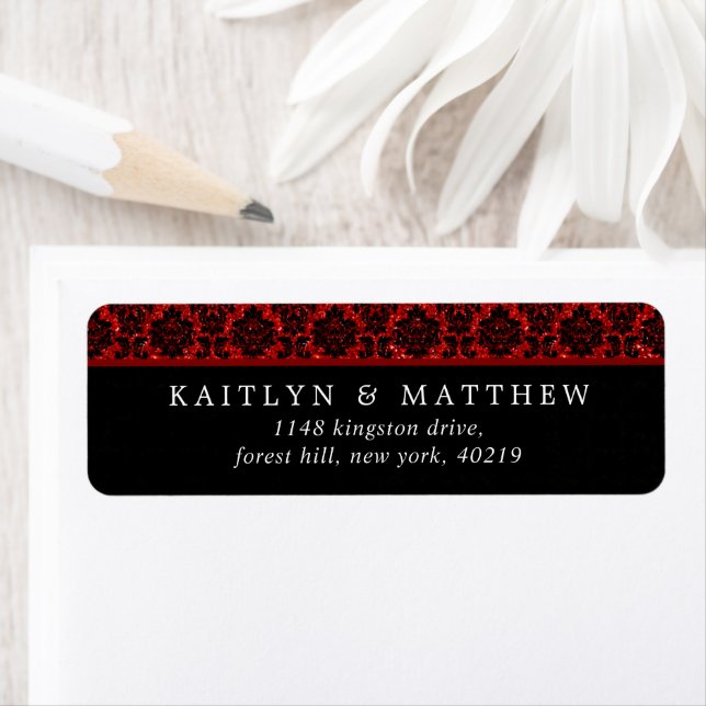 The Glitter Damask Las Vegas Wedding Collection Label (Insitu)