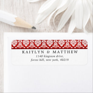 The Glitter Damask Las Vegas Wedding Collection Label