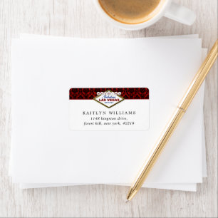 The Glitter Damask Las Vegas Wedding Collection Label