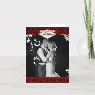 The Glitter Damask Las Vegas Wedding Collection Letterpress Thank You Card