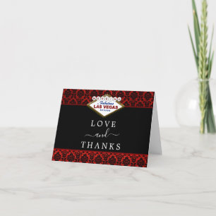 The Glitter Damask Las Vegas Wedding Collection Letterpress Thank You Card
