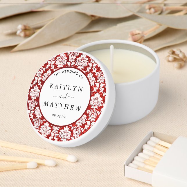 The Glitter Damask Las Vegas Wedding Collection Mini Candle Favors (Insitu)