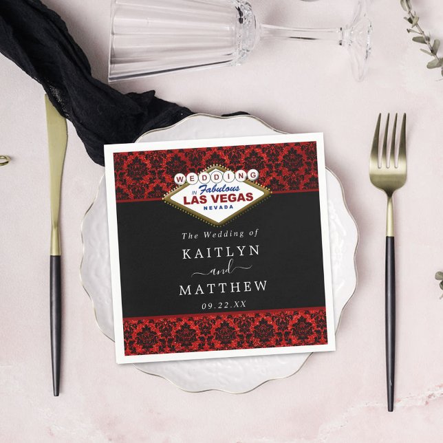 The Glitter Damask Las Vegas Wedding Collection Napkins (Creator Uploaded)