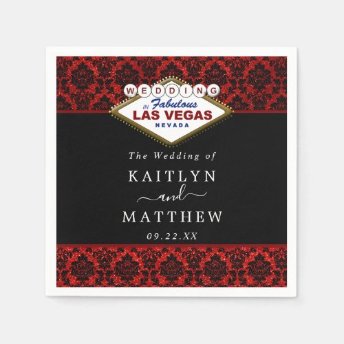 The Glitter Damask Las Vegas Wedding Collection Napkins