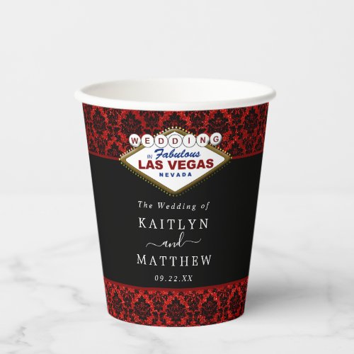 The Glitter Damask Las Vegas Wedding Collection Paper Cups