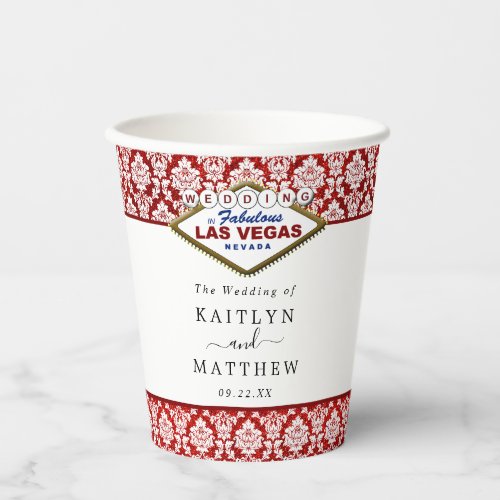 The Glitter Damask Las Vegas Wedding Collection Paper Cups