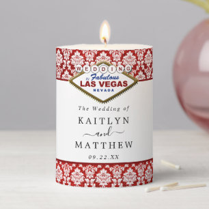 The Glitter Damask Las Vegas Wedding Collection Pillar Candle