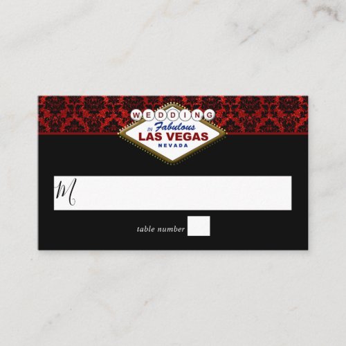 The Glitter Damask Las Vegas Wedding Collection Place Card