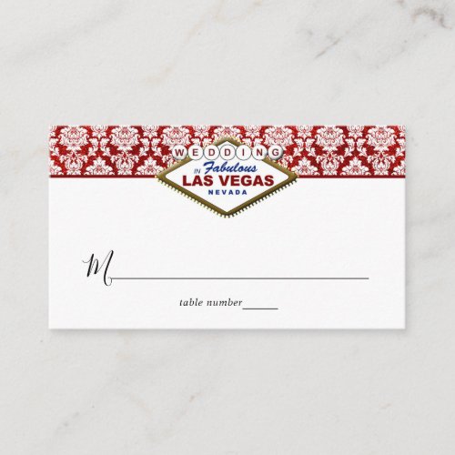 The Glitter Damask Las Vegas Wedding Collection Place Card