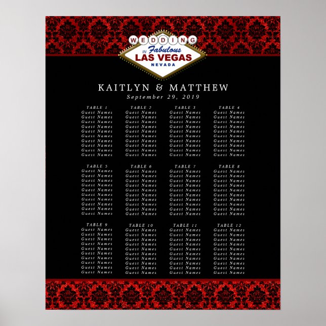 The Glitter Damask Las Vegas Wedding Collection Poster (Front)