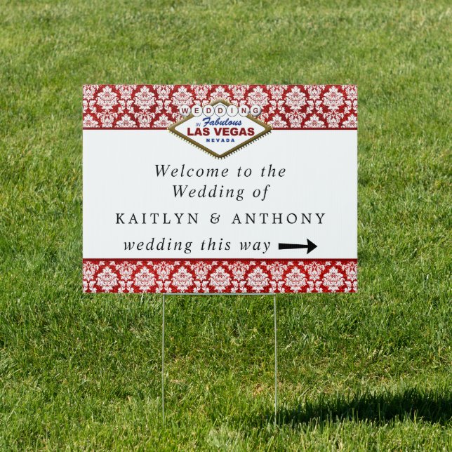 The Glitter Damask Las Vegas Wedding Collection Sign (Insitu)