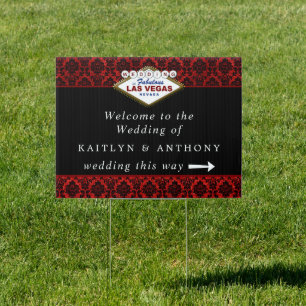 The Glitter Damask Las Vegas Wedding Collection Sign