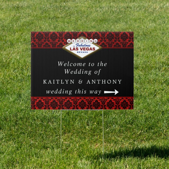 The Glitter Damask Las Vegas Wedding Collection Sign (Insitu)