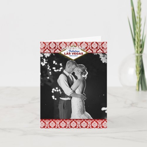 The Glitter Damask Las Vegas Wedding Collection Thank You Card