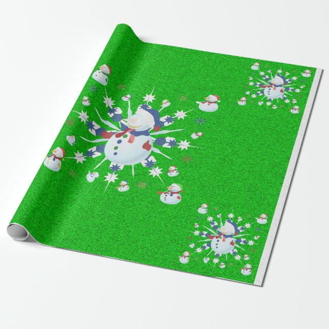 The Glittery Christmas Snowman - Wrapping Paper (Unrolled)