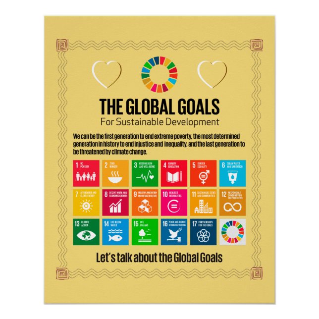 The Global Goals Motivational Inspiring Gifts Poster (Front)