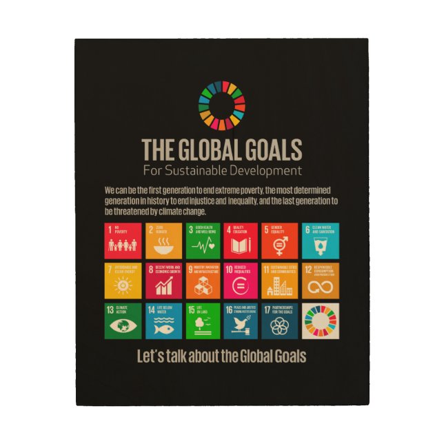 The Global Goals UN SDG 2030 Wood Wall Art (Front)