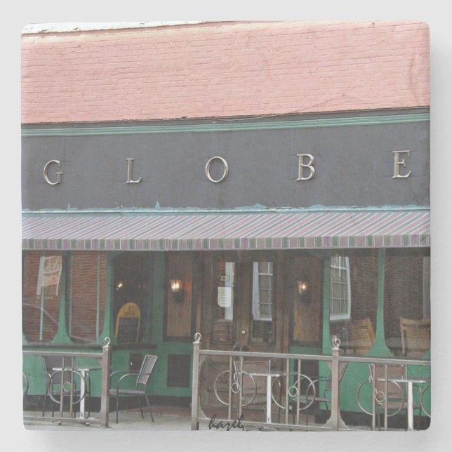 The Globe Athens Georgia Marble Stone Coaster. Stone Coaster (Front)
