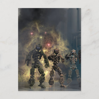 the glorious seven robots b postcard