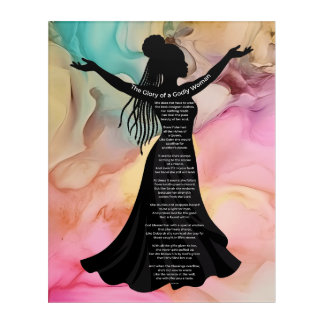 The Glory of Godly Woman Watercolor ACRYLIC PRINT
