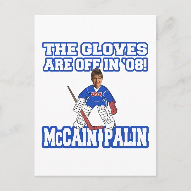 The Gloves Are Off McCain Palin Postcard (Front)