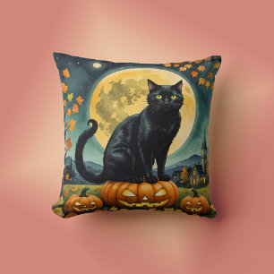 The Glowing Eyes of Halloween  Throw Pillow